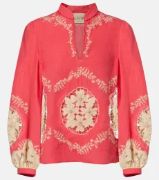 Embroidered linen shirt