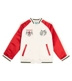 Embroidered satin varsity jacket Embroidered satin varsity jacket