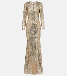 Embroidered sequined tulle gown Embroidered sequined tulle gown