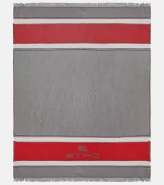 Embroidered wool and cashmere throw Embroidered wool and cashmere throw
