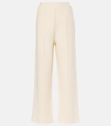 Embroidered wool and cotton-blend sweatpants Embroidered wool and cotton-blend sweatpants