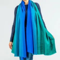 Emerald to Sapphire Pashmina Cashmere Ring Shawl Emerald to Sapphire Pashmina Cashmere Ring Shawl
