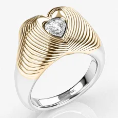 Emmeline Clear Quartz Chunky Heart Ring - 18k Gold Plated 7 Emmeline Clear Quartz Chunky Heart Ring - 18k Gold Plated 7