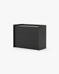 ENDY Set of Chest of Drawers Black Lacquer Matte ENDY Set of Chest of Drawers Black Lacquer Matte