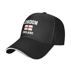 England London Mesh Baseball Cap Running Hat Travel Hats Outdoor Adjustable Summer Caps Black
