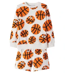 Ensemble sweat-shirt et short imprimés en coton
