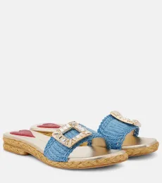 Espa embellished raffia slides Espa embellished raffia slides