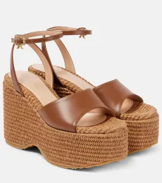 Espadrilles à plateforme en cuir Espadrilles à plateforme en cuir