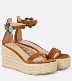 Espadrilles à plateforme en daim à ornements Espadrilles à plateforme en daim à ornements