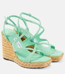 Espadrilles compensées Ayla 110 en daim Espadrilles compensées Ayla 110 en daim