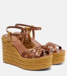 Espadrilles compensées Bribri 120 en raphia et cuir Espadrilles compensées Bribri 120 en raphia et cuir