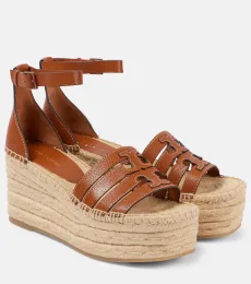 Espadrilles compensées Ines en cuir Espadrilles compensées Ines en cuir