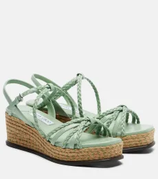 Espadrilles compensées Nyra en cuir Espadrilles compensées Nyra en cuir