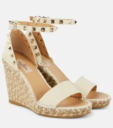 Espadrilles compensées Rockstud 105 en cuir