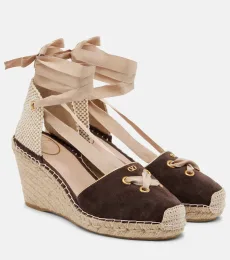 Espadrilles compensées VLogo en daim