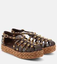 Espadrilles Rockstud en cuir Espadrilles Rockstud en cuir