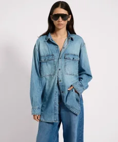 Essential Denim Shirt - Blue Crush Size XS Essential Denim Shirt - Blue Crush Size XS