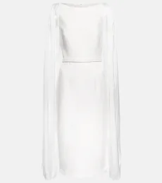Essiah crepe and satin midi dress Essiah crepe and satin midi dress