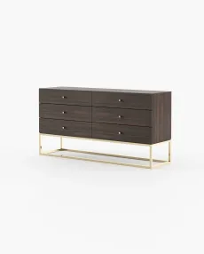ESTER Set of Chest of Drawers Smoked Eucalyptus Veneer Matte ESTER Set of Chest of Drawers Smoked Eucalyptus Veneer Matte