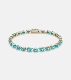 Eternity 14kt gold bracelet with turquoise and diamonds Eternity 14kt gold bracelet with turquoise and diamonds