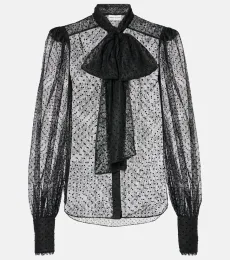 Ethel tie-neck lace blouse Ethel tie-neck lace blouse