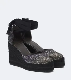 Eva sequined espadrille wedges