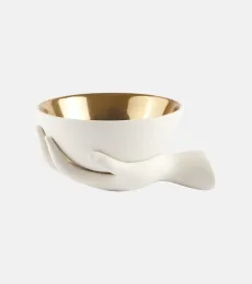 Eve gold-plated porcelain bowl