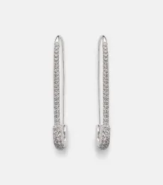 Extra Large Safety Pin 18kt white gold earrings with diamonds Extra Large Safety Pin 18kt white gold earrings with diamonds