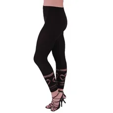 EyeCatchClothing - Vegas Super Soft Stretch Crop Leg Pull on Womens Leggings Crochet Detail One Size Veronica EyeCatchClothing - Vegas Super Soft Stretch Crop Leg Pull on Womens Leggings Crochet Detail One Size Veronica