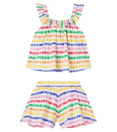 Fábula Ensemble top et short rayé imprimé en coton Fábula Ensemble top et short rayé imprimé en coton
