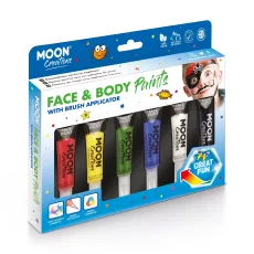 Face Body Paint with Brush Applicator, Primary Colours Face Body Paint with Brush Applicator Boxset Face Body Paint with Brush Applicator, Primary Colours Face Body Paint with Brush Applicator Boxset