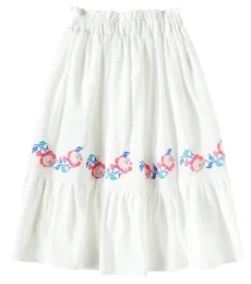 Falda Jane de algodón floral bordada Falda Jane de algodón floral bordada