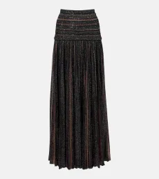 Falda larga de lamé con lentejuelas Falda larga de lamé con lentejuelas