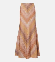 Falda larga de lamé en zigzag