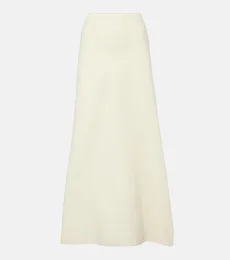 Falda larga Mauva de organza de seda y algodón Falda larga Mauva de organza de seda y algodón