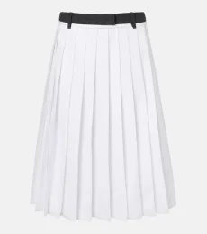Falda midi de algodón plisada Falda midi de algodón plisada