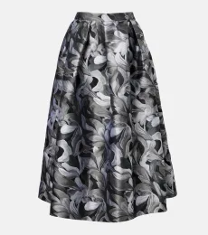 Falda midi de jacquard Falda midi de jacquard