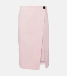 Falda midi de sarga de algodón Falda midi de sarga de algodón