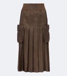 Falda midi de sarga plisada Falda midi de sarga plisada