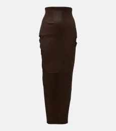 Falda midi Dirt Pillar en mezcla de piel y algodón Falda midi Dirt Pillar en mezcla de piel y algodón