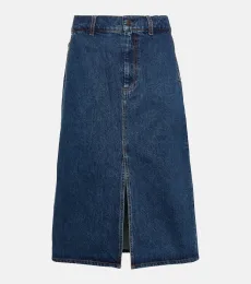 Falda midi en denim Falda midi en denim