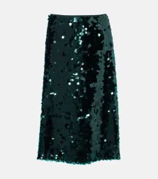 Falda midi Lucite con lentejuelas
