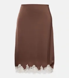 Falda midi Marisol con encaje
