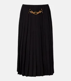Falda midi plisada con cadena Falda midi plisada con cadena