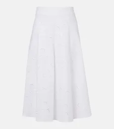 Falda midi Summer Blossom con bordado inglés Falda midi Summer Blossom con bordado inglés