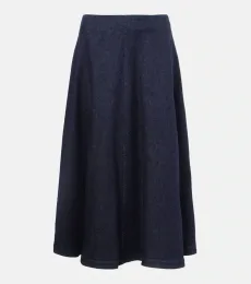 Falda midi Varda de denim Falda midi Varda de denim