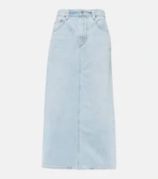 Falda midi Verona de denim de tiro medio Falda midi Verona de denim de tiro medio