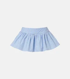Falda pantalón de algodón a cuadros fruncida Falda pantalón de algodón a cuadros fruncida