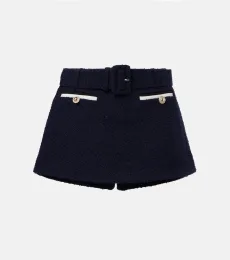 Falda pantalón de bouclé con cinturón Falda pantalón de bouclé con cinturón