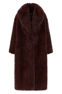 Faux fur coat - Bordeaux